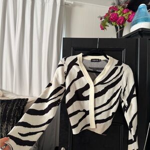 Zebra Print Women Sweater